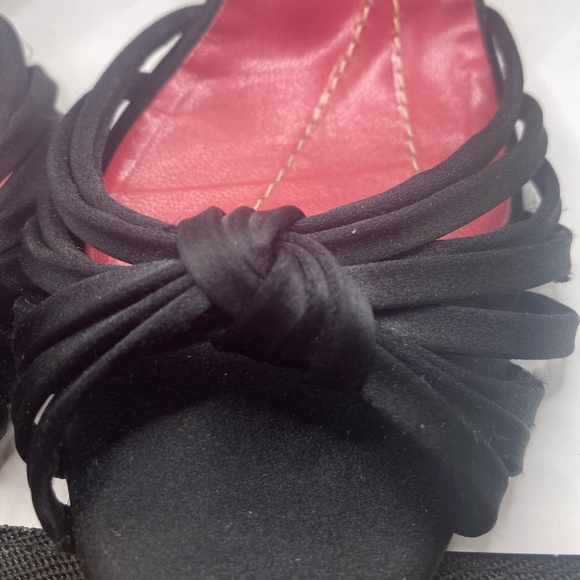Kate Spade - 8.5 B - Black Satin Peep Toe - Used - Picture 8 of 10